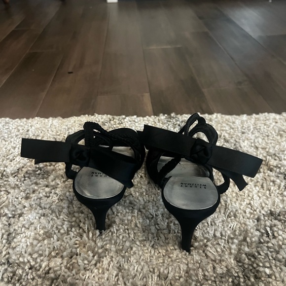 Stuart Weitzman black bow back dress heels - Picture 2 of 3